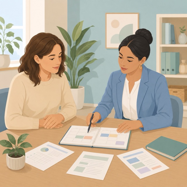 accompagnement-educatif-adulte-autiste-toulouse Adulte autiste accompagné pour organiser son quotidien avec une éducatrice spécialisée