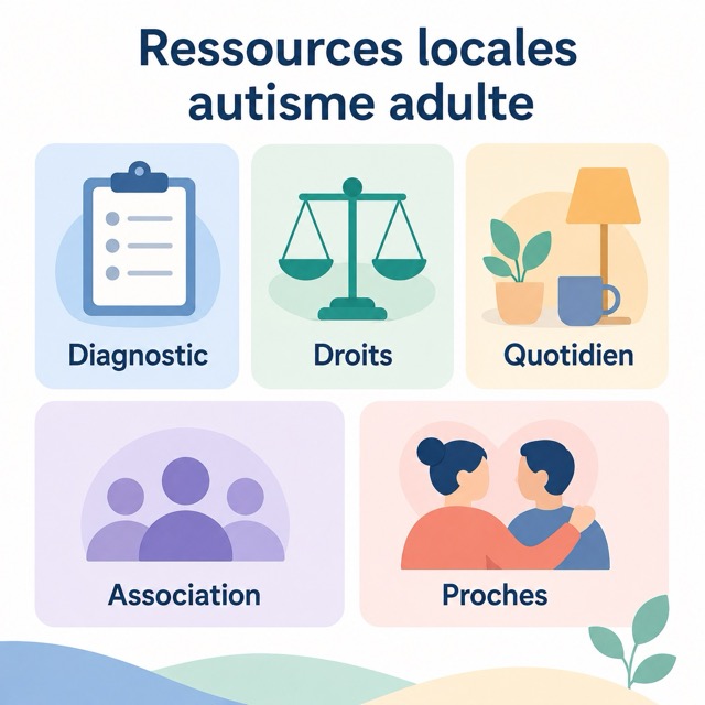 ressources-autisme-adulte-toulouse-schema Schéma présentant les principales ressources possibles pour un adulte autiste à Toulouse